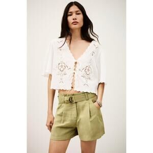 BA&SH Demie Belted Shorts in Khaki 36 S